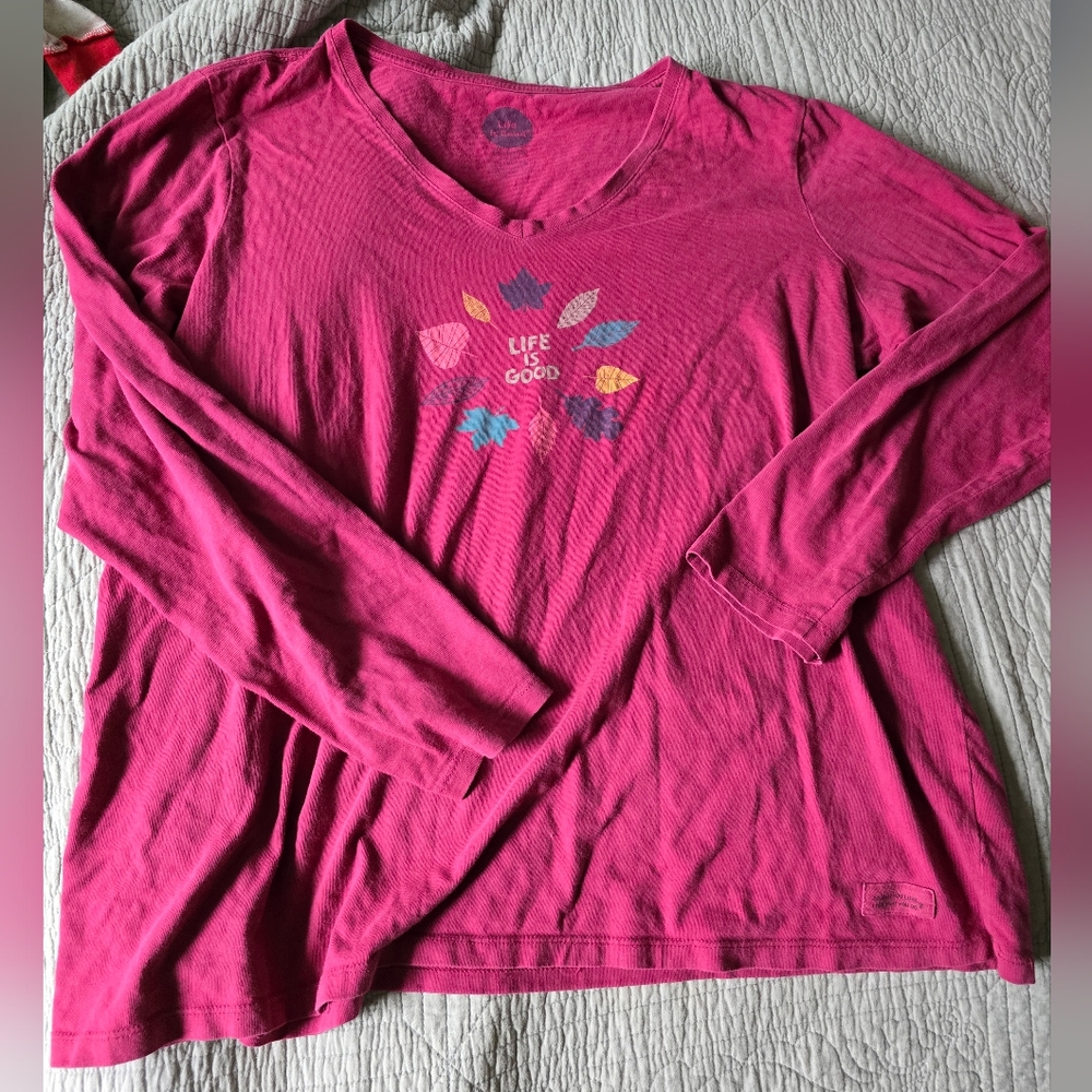 Women's Life Is Good Long Sleeve Shirt XL